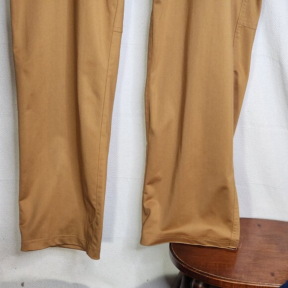 Royal Class Brand Golden Brown Flat Front Stretch Poly Straight Leg Pants Sz 40 - Picture 8 of 16